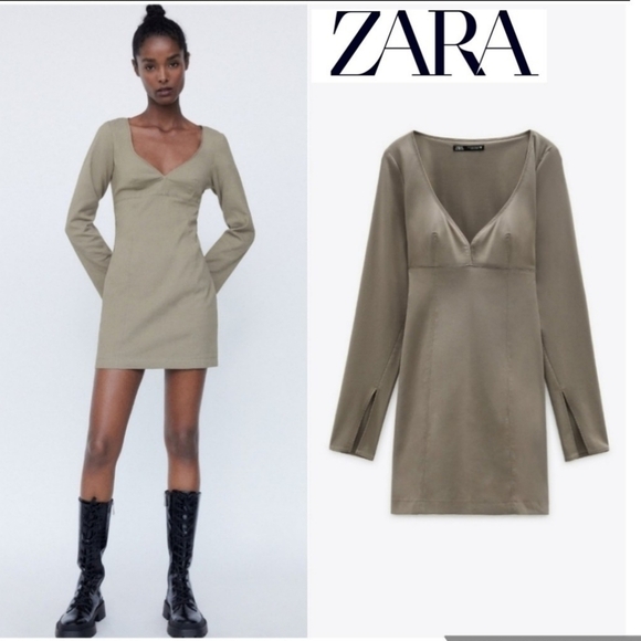 Zara SWEETHEART NECKLINE DRESS - Picture 1 of 7